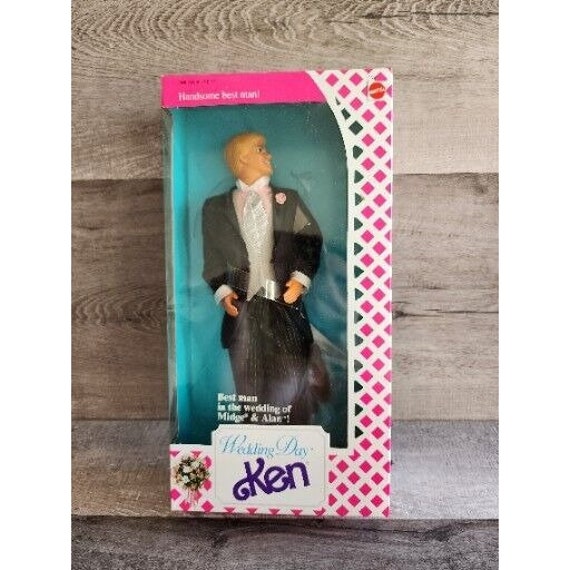 Vintage 1990 Barbie Wedding Day Ken Best Man Mattel Tux Pink Shirt