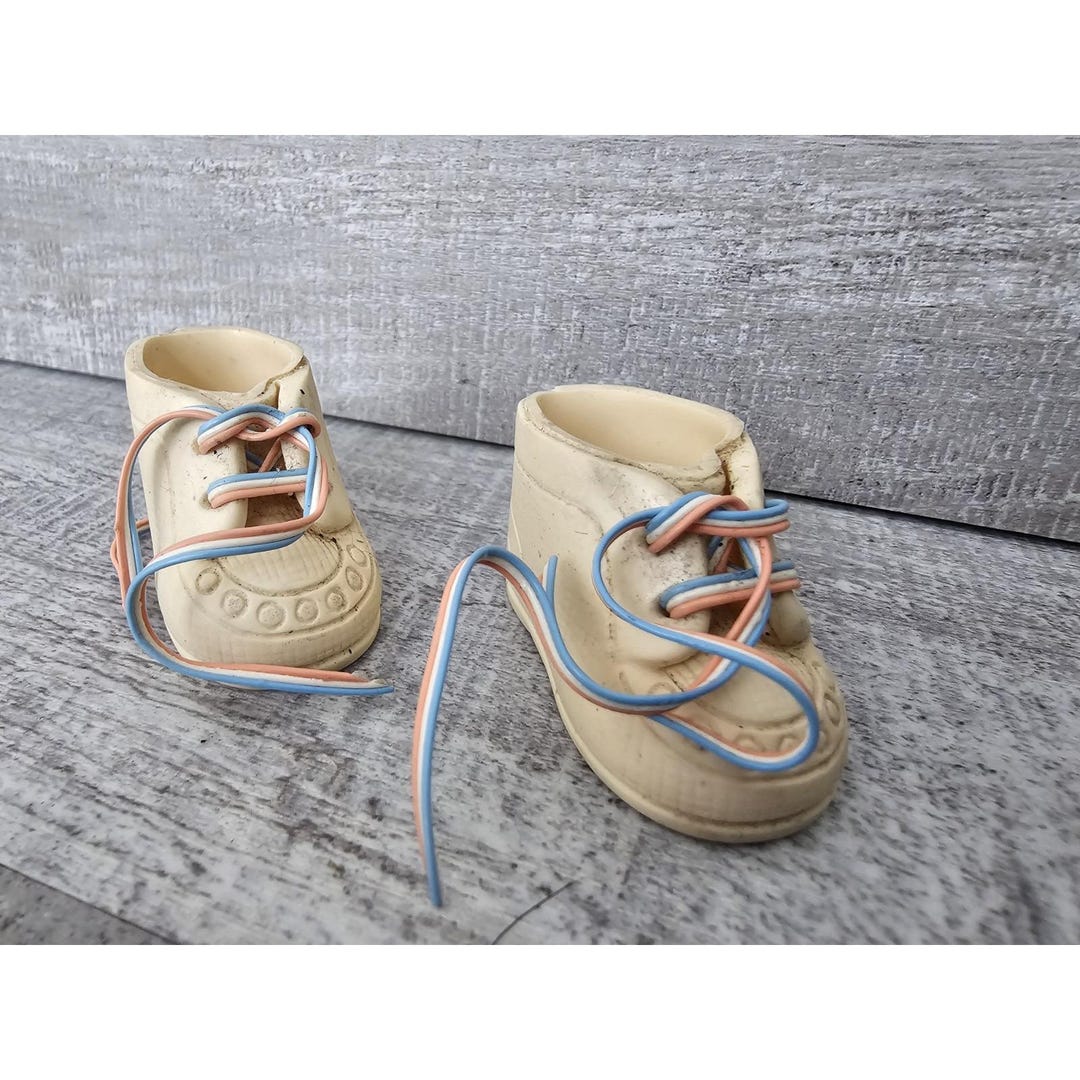 Vintage 1950s Rubber Baby Doll Shoes Laces by "dolshoe" for 14"-16 ...