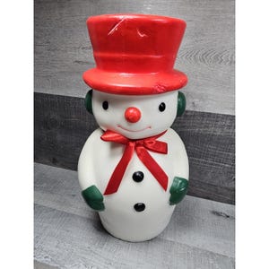 Vintage Frosty Die Schneemann Figural Weihnachtswachskerze 16 ”RIESIGE CHUNKY