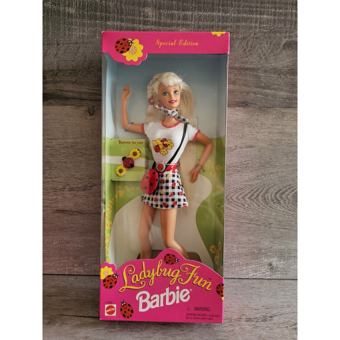 RARE Ladybug Fun Barbie Special Edition 1997 Mattel 17695 NRFB NIB W /  Barrette 