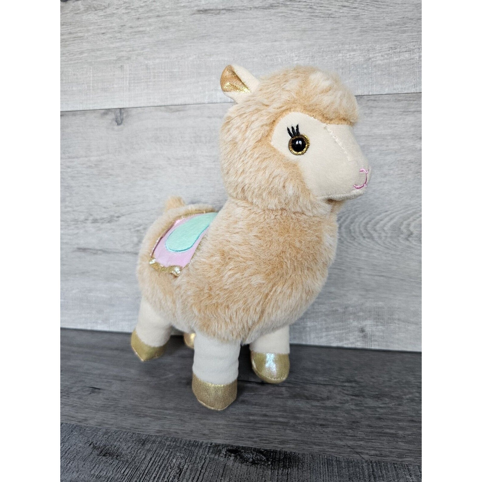 Llama Alpaca Tan Pink Teal Pastel 10