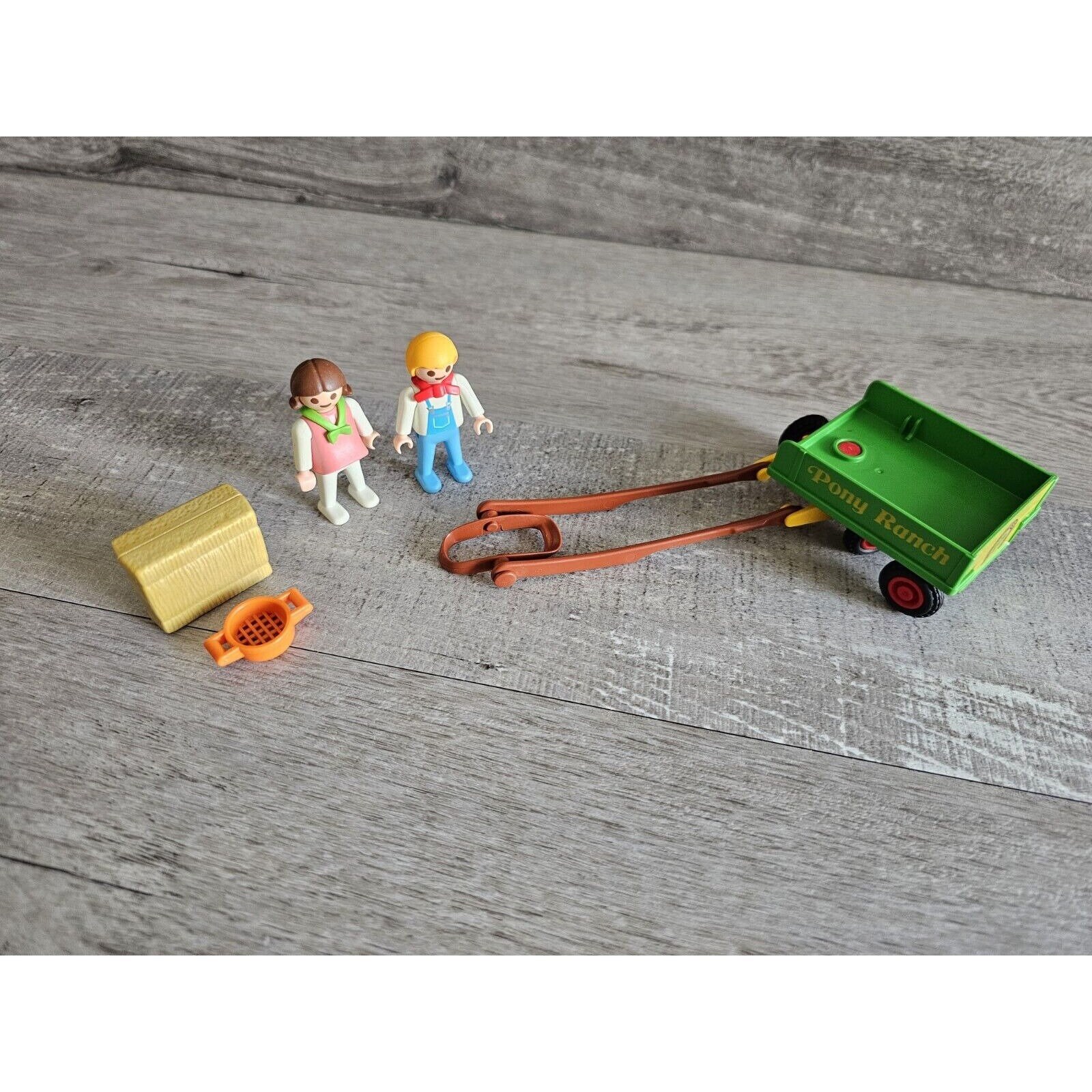 Vintage PLAYMOBIL Farm 3713 Pony Wagon 1992 Figures Retired Etsy