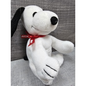 Rare Vintage Peanuts Snoopy 7&quot; Plush Bean Bag Dog MET LIFE Employee Promo