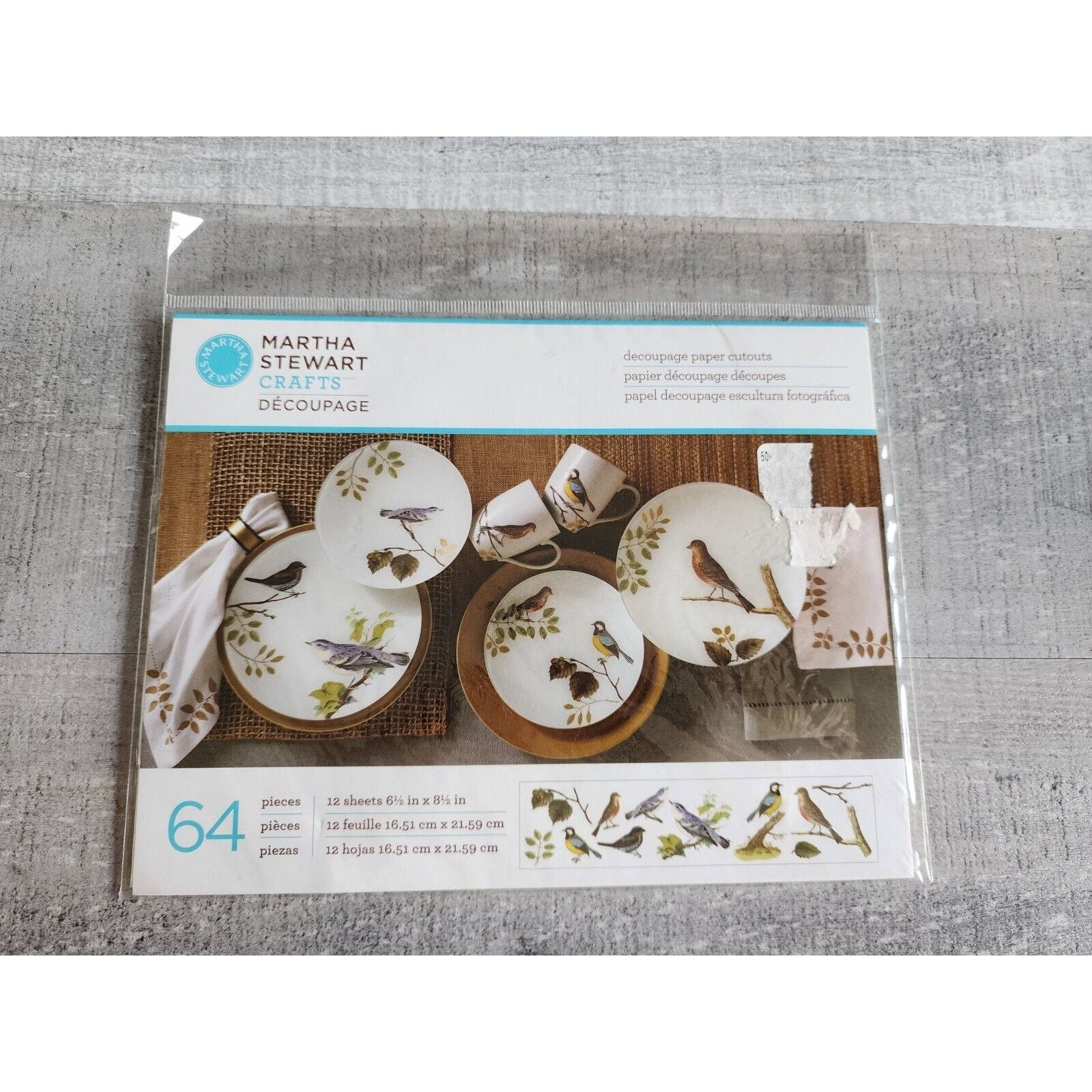 NEW Martha Stewart Crafts - Decoupage Birds Paper Crafts Retired #31