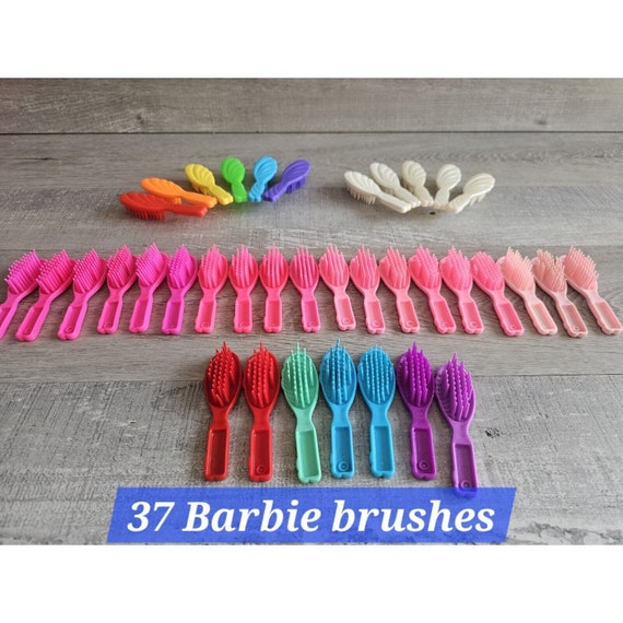 Vintage 80s 90s BARBIE Shell Brushes BRUSH Lot of 37 Pink