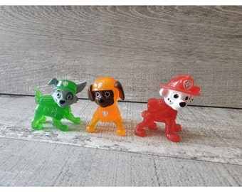 Paw Patrol Neon Mini Figures Lot Zuma Marshall & Rocky