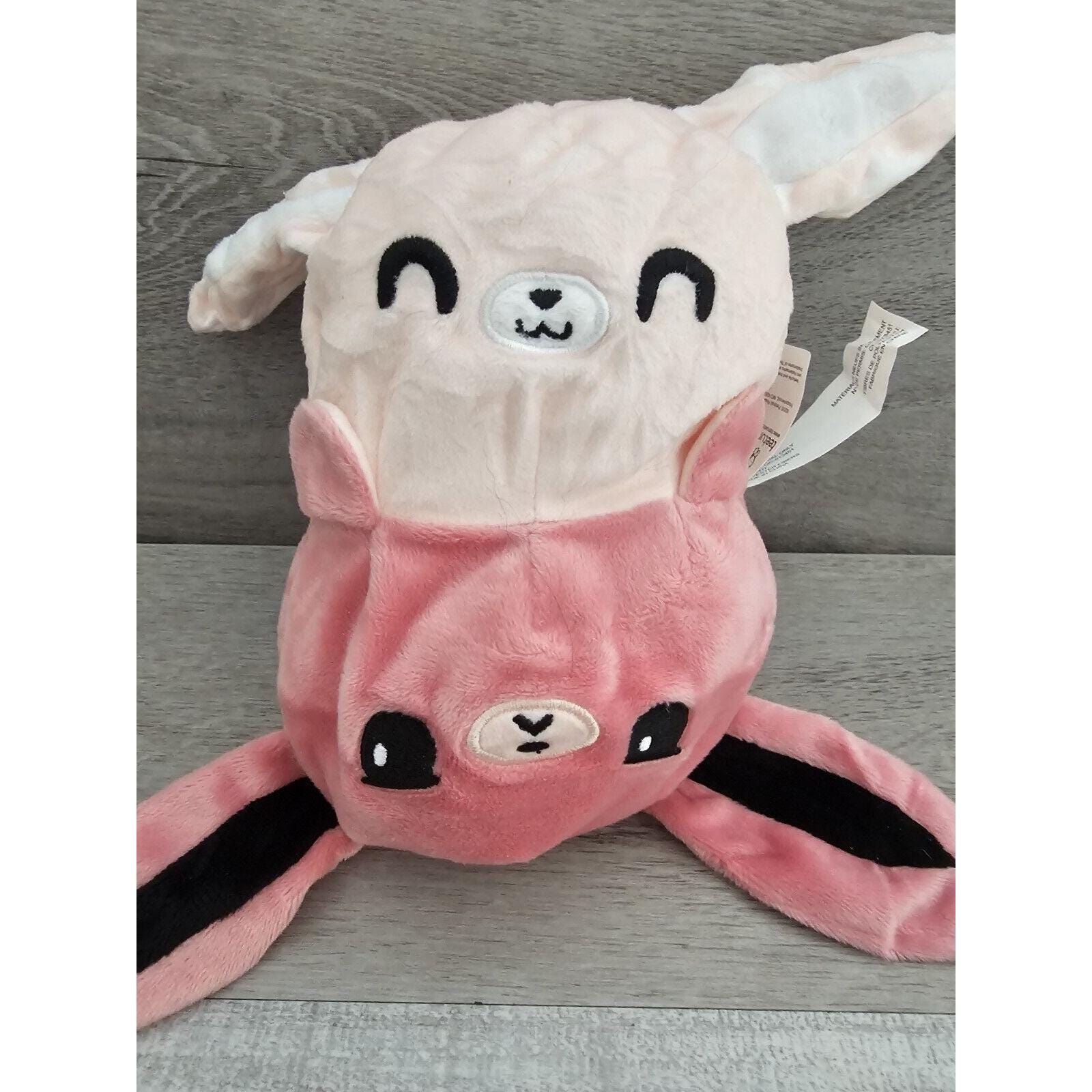 Teeturtle the Original Reversible Bunny Plushie PINK Stuffed Animal ...
