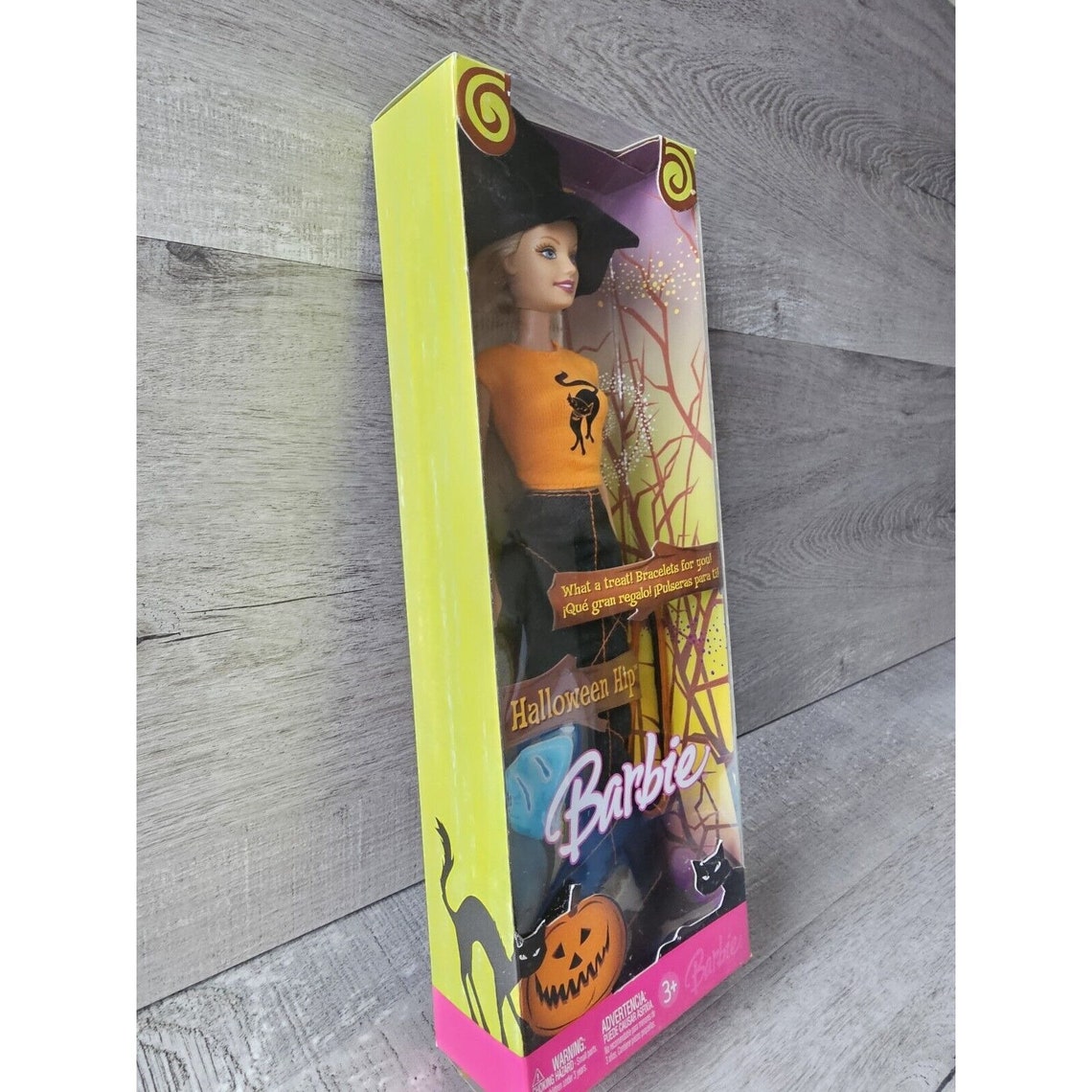 Vtg Barbie Doll Witch Halloween Hip 2006 Orange Black Cat Bangle ...