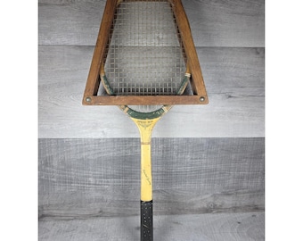 Raqueta de tenis de madera A.G. Spalding Bros Speed-Win vintage con prensa, años 30, RARA b287