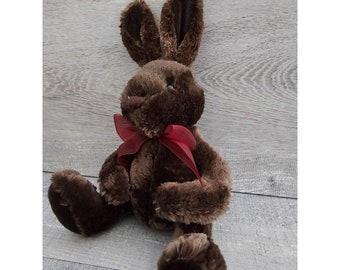 Dark Brown Fluffy Bunny Rabbit Stuffed Plush 10