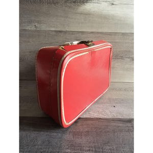 VTG 1970s kinderbagage Going To Grandmas kleine rode koffer 12"x9"x4"