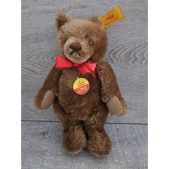 Vtg Steiff Mohair Teddy Bear 0202/18 1970s Plush Made in
