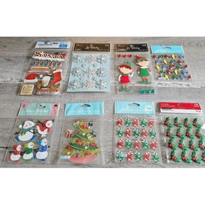 Sticker Lot Christmas Scrapbooking 3D Stickers Holiday Winter RARE Jolee&#39;s #136