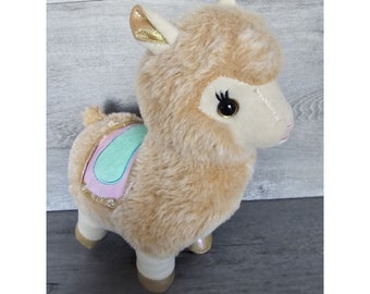 Llama Alpaca Tan Pink Teal Pastel 10