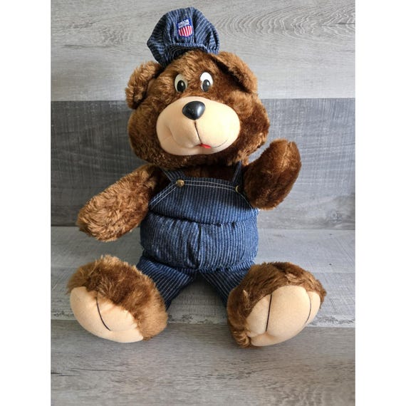 Teddy Bear with Tricycle Tucker＆Walther Vtg Union Pacific Teddy Bear Engineer Plush 19