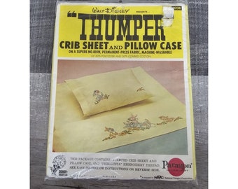 Walt Disney Thumper Crib Sheet & Pillow Case Paragon Embroidery Kit #0236 125a