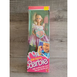 Vintage 80s Gift Giving Barbie Doll Gift Necklace For You NRFB 1988 Mattel NEW!