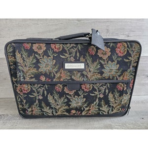 Vtg JORDACHE Floral Tapestry Luggage Overnight Bag Duffel Travel Mary Poppins