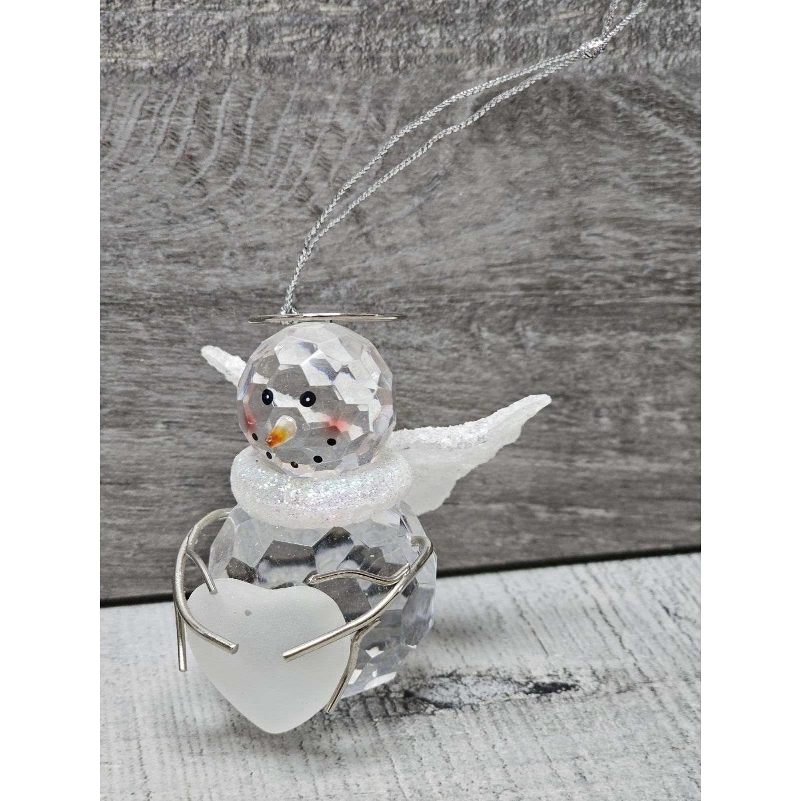 最終価格　 ホリデイオーナメント　クリスマス　4点　エンジェル アクリル プリズム スノーマン エンジェル ホリデー クリスマス