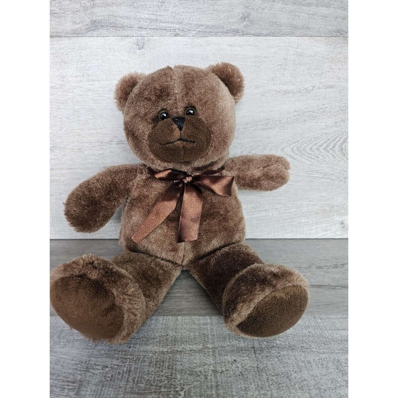 Ms Teddy Bear Inc Plush Stuffed Brown Bear Toy Animal With Brown Ribbon ...
