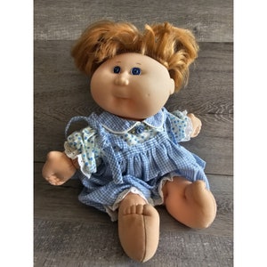 Vtg 1995 Mattel First Edition Cabbage Patch Signed Brown Corn Silk Hair Girl