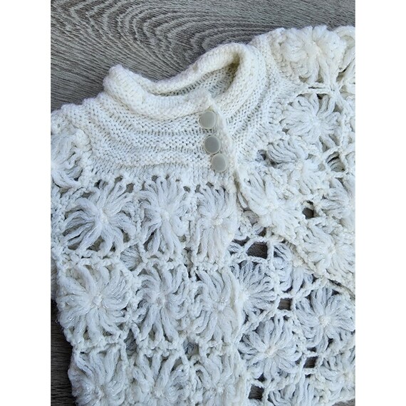 Vintage Girls Baby Cardigan Sweater Floral Detail… - image 3