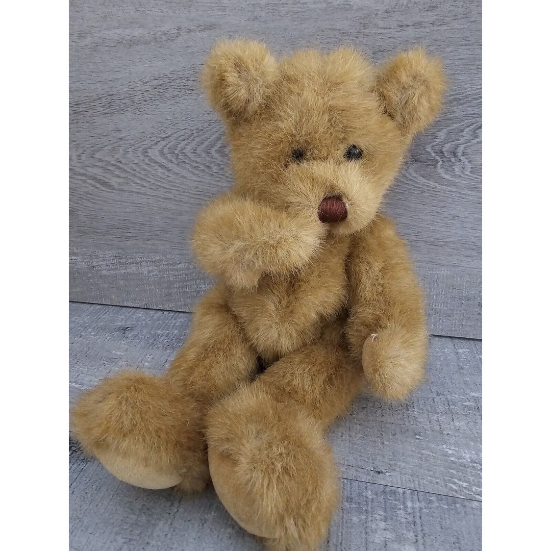 Brown Plush Teddy Bear Stuffed Animal Jointed 10” Vintage Jerry Elsner ...