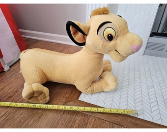 Vintage Disney Lion King Jumbo Simba Plush Toy Stuffed Animal Hasbro 2002  14x20