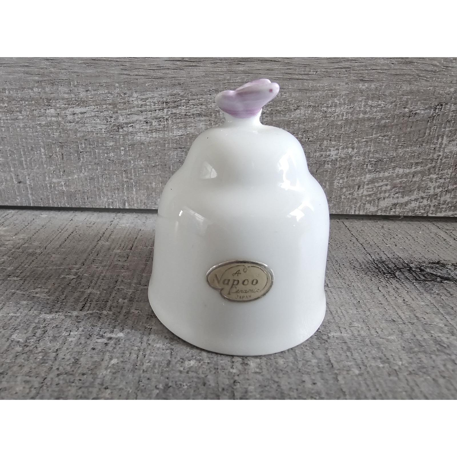 Vintage Napco Porcelain Ceramic Bell W Flowers Butterfly Japan S
