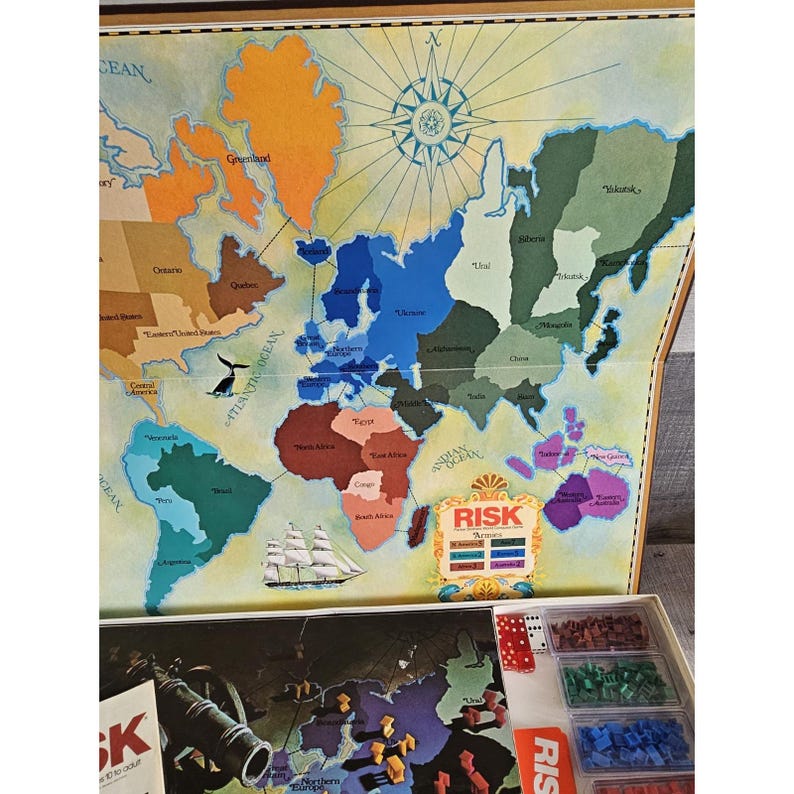 Vintage 1980 Risk Board Game Parker Brothers World Conquest No. 44 ...