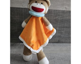 Baby Starters Safari Sock Monkey Rattle Security Blanket Lovey Jungle