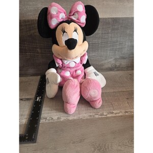 Disney Minnie Mouse Authentic 18" Plush Stuffed Animal Pink Polka Dot Dress b297 image 6