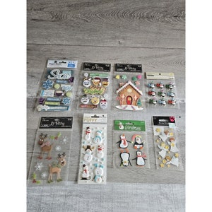 Sticker Lot Christmas Scrapbooking 3D Stickers Holiday Winter RARE Jolee&#39;s #141