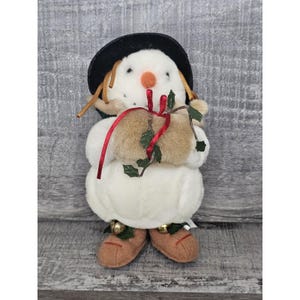 Muñeco de nieve navideño vintage Mervyn&#39;s Debbie Mumm de 20 cm, de 1999