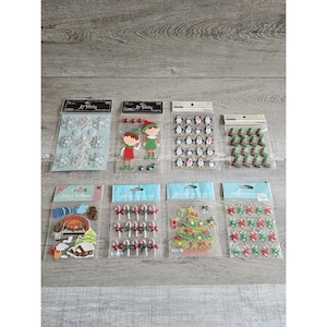 Sticker Lot Christmas Scrapbooking 3D Stickers Holiday Winter RARE Jolee&#39;s #137