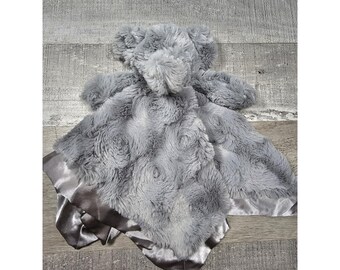 Cloud Island Elephant Lovey Security Blanket Plush Gray Soft Satin