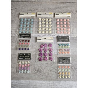 Lote de pegatinas Flores Scrapbooking Pegatinas 3D Piedra preciosa floral Primavera Jolee's #119