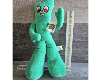 Vintage 2000 NANCO Gumby Green Plush Toy 14” Stuffed Animal Pose-able W Tags