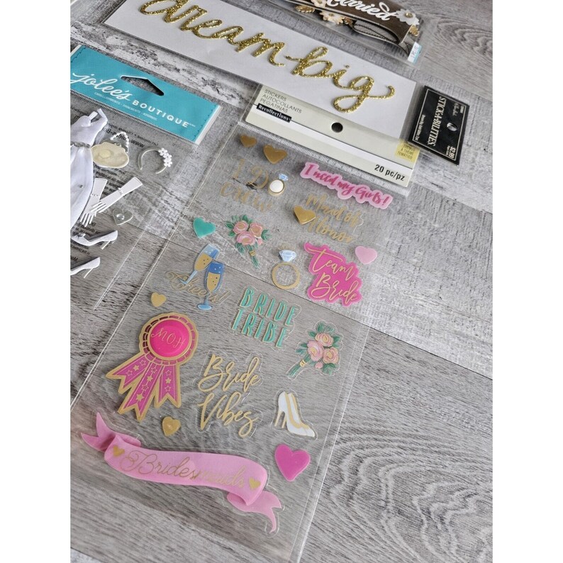 Sticker Lot - Wedding Scrapbooking 3D Stickers - Dress Honeymoon ...