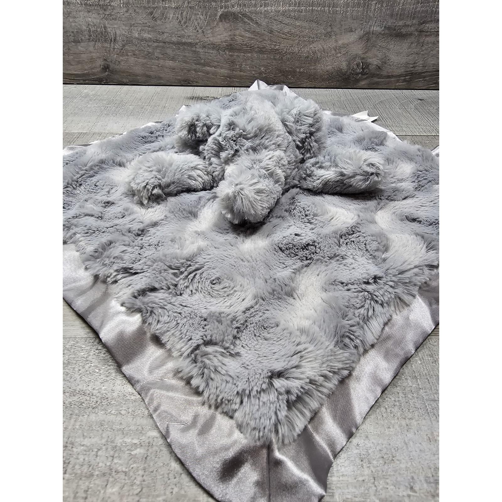 Cloud Island Elephant Lovey Security Blanket Plush Gray Soft Satin