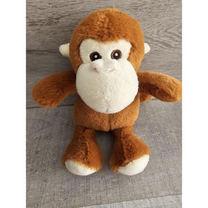 Vintage Lil Zoovenir Monkey Chimpanzee Ape Plush Stuffed Animal Brown Chimp