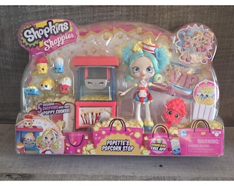 Muñeca de juego Popette's Popcorn Stop de Shopkins Shoppies Nuimos NUEVO b39