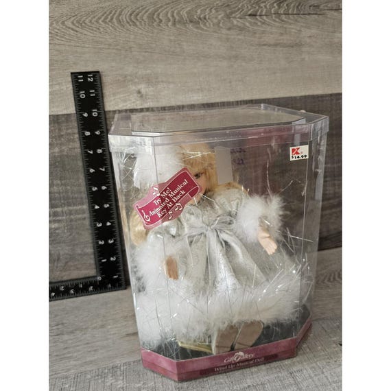 Animated Musical Christmas Doll Plays Music Box Windup Porcelain