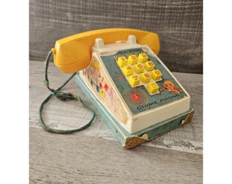 Vintage Fisher Price Po-up-pal Chime Phone 1968 - Etsy