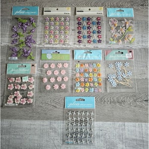 Lote de pegatinas - Pegatinas 3D para álbumes de recortes de flores - Primavera floral RARE HTF #101