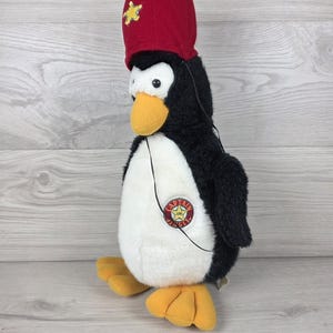 1988 Plush Penguin w 'Captain Jingle' Patch and Red Hat Dayton Hudson 16" SU72