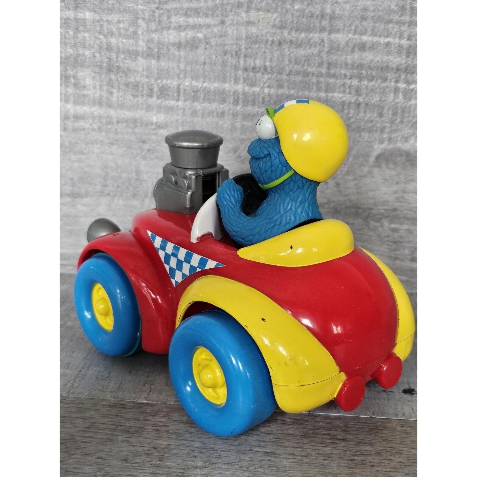 Vtg Sesame Street Cookie Monster Push Race Car Little Tikes