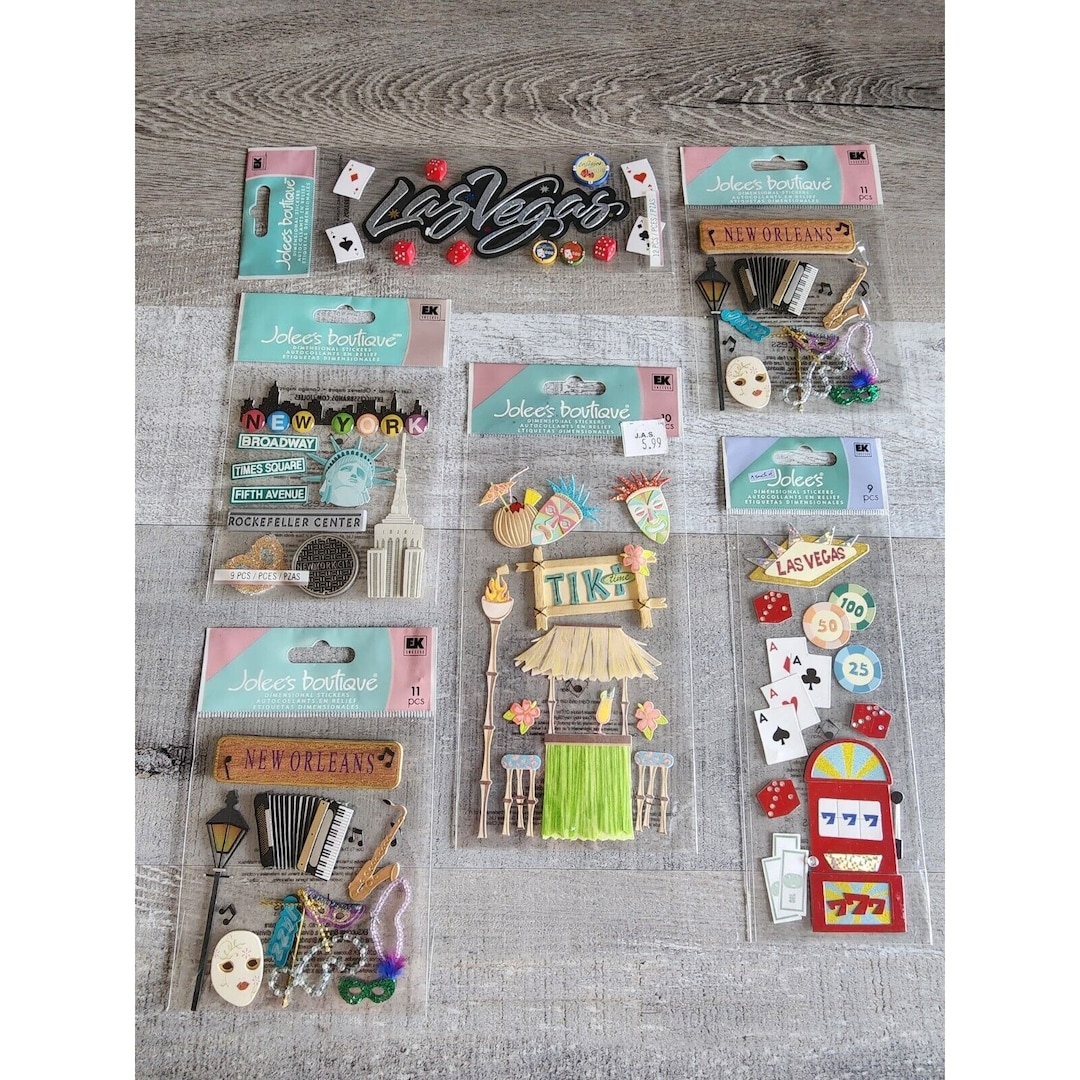 NEW Scrapbook Stickers LOT Destination Vegas Beach New Orleans Jolee