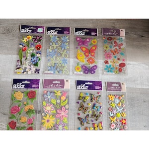Lote de pegatinas para álbumes de recortes - Flores Florales Mariposas Sticko Retirado NUEVO #34