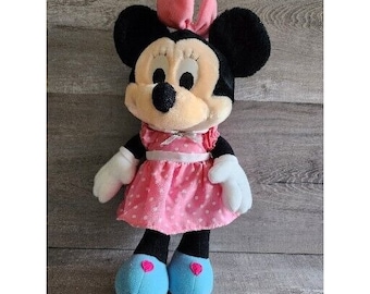 Vintage Disney Playskool Pink Polka Dot Minnie Mouse Plush 13" Stuffed Animal
